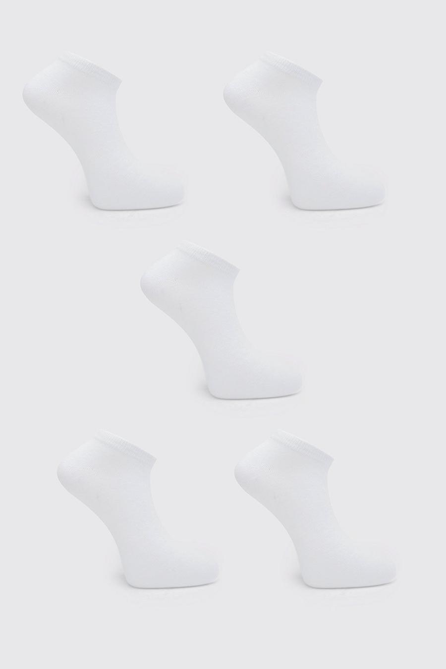 Pack de 5 calcetines deportivos lisos, Blanco image number 1
