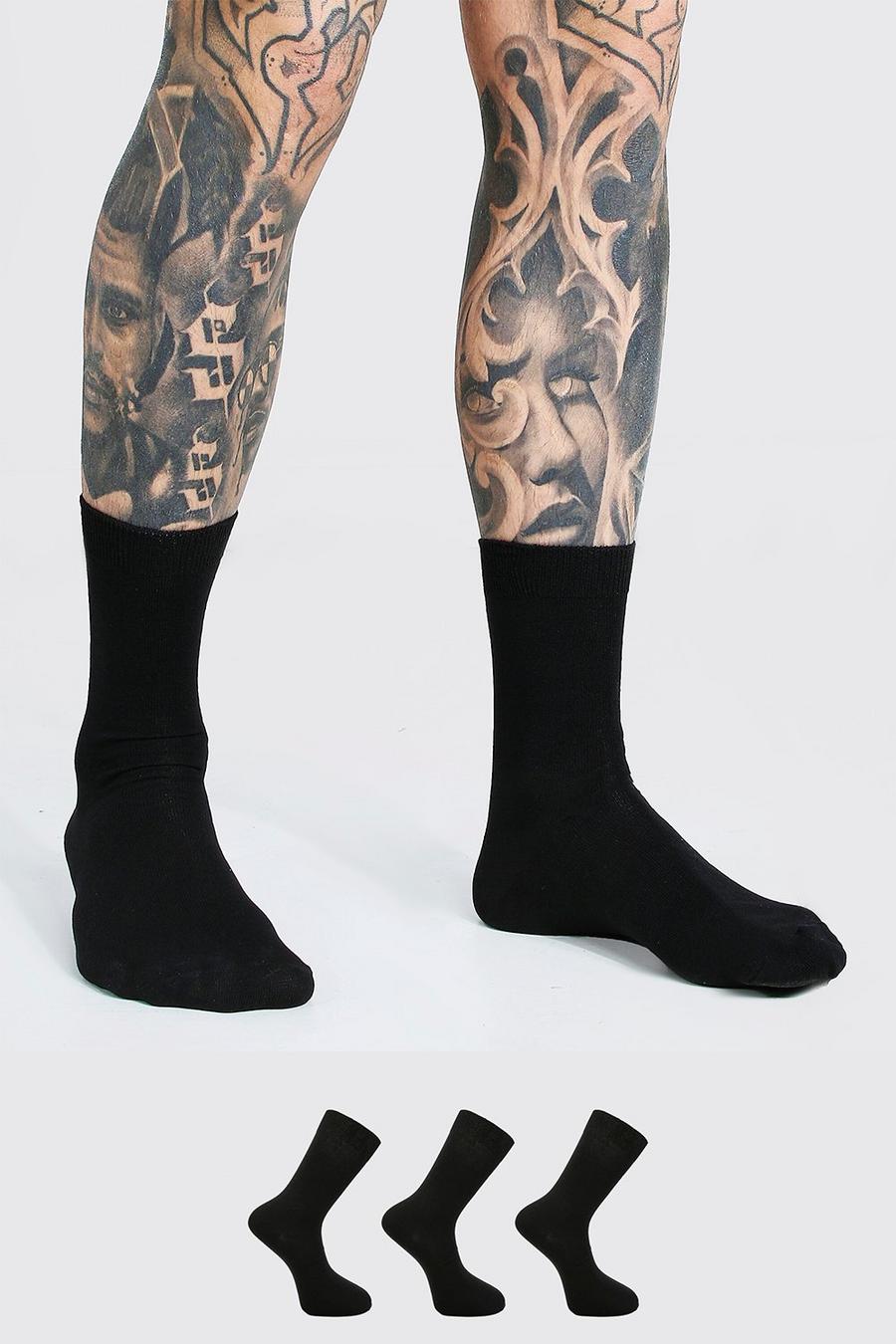 Black 3 Pack Suit Socks image number 1