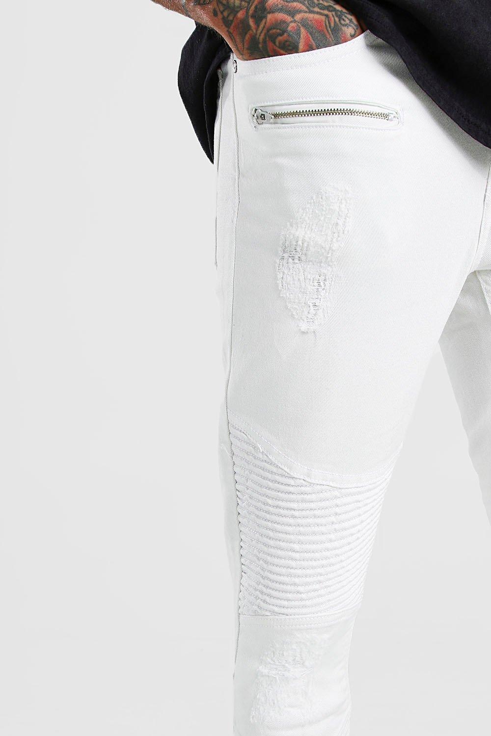 spray on skinny biker jeans with zips