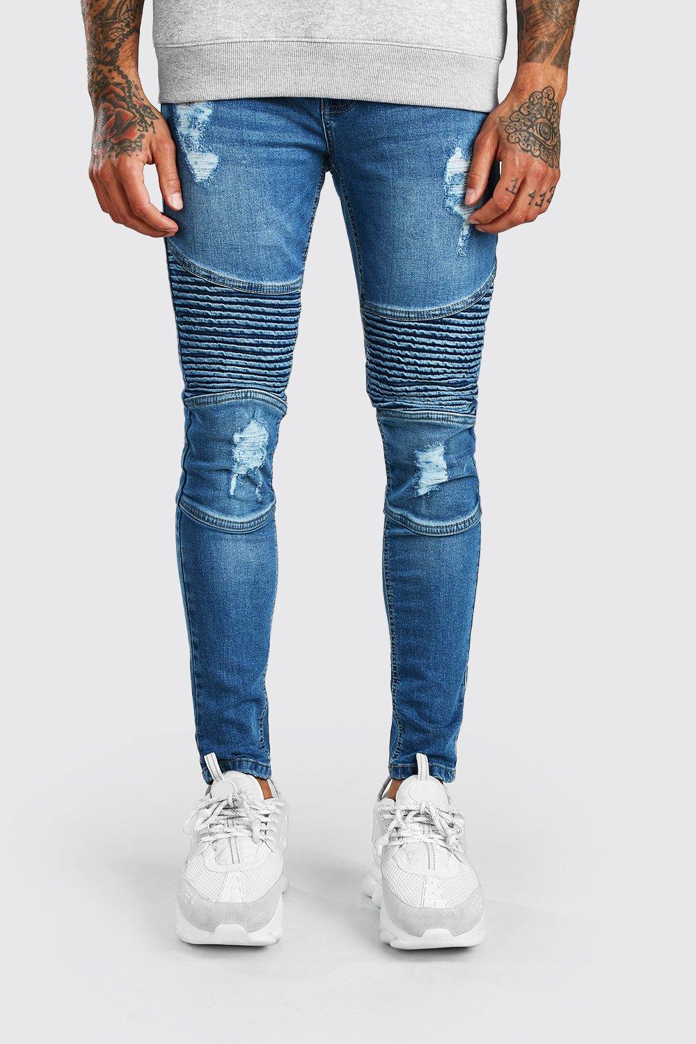 spray on skinny biker jeans with zips