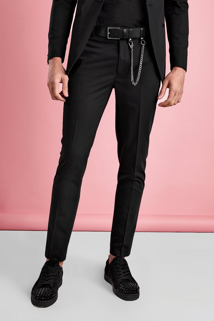 Black Super Skinny Tuxedo Trouser image number 1