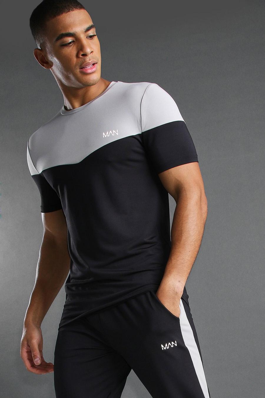 MAN Muscle-Fit T-Shirt mit Einsätzen und Paspel aus Polyester image number 1