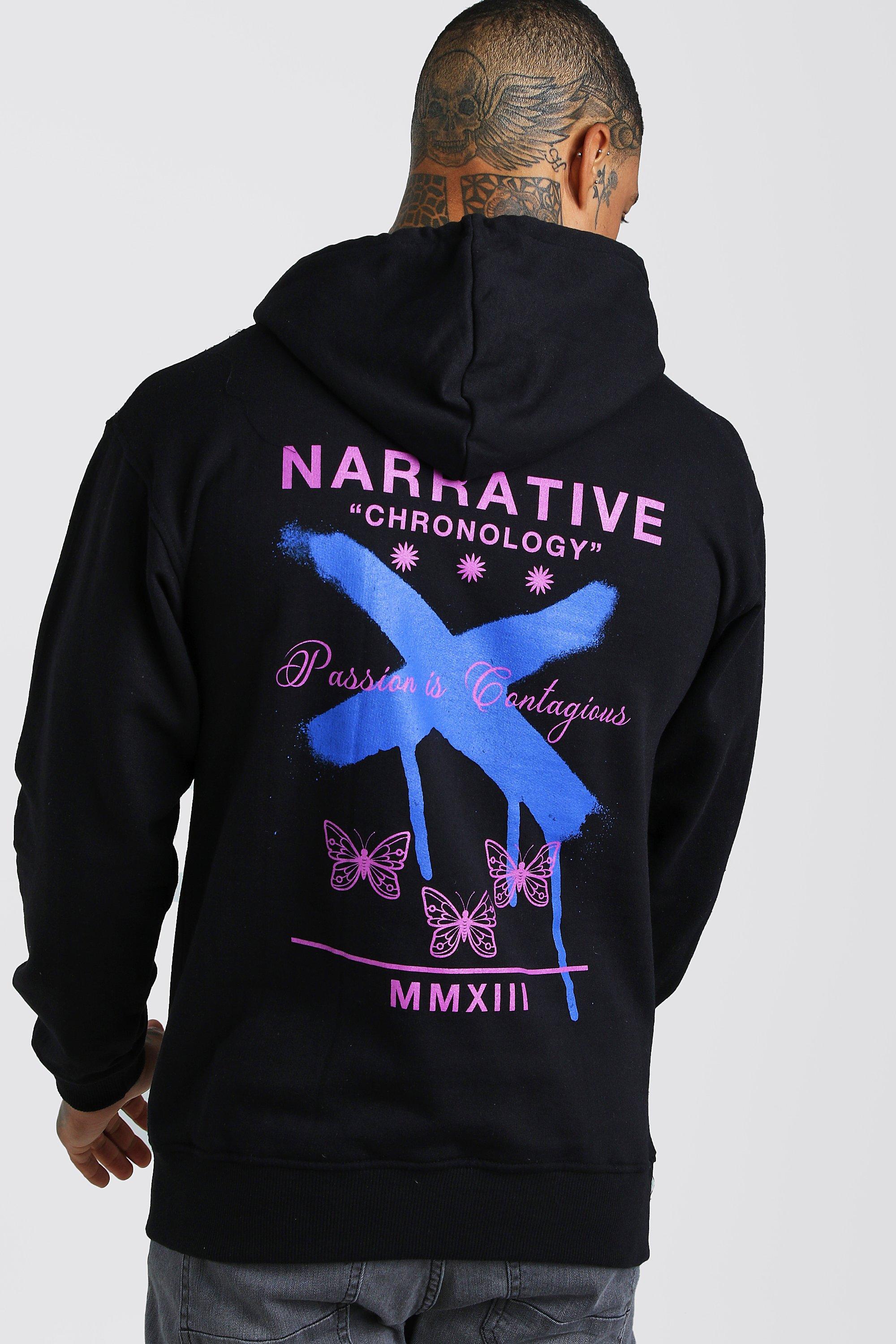 black hoodie with butterfly