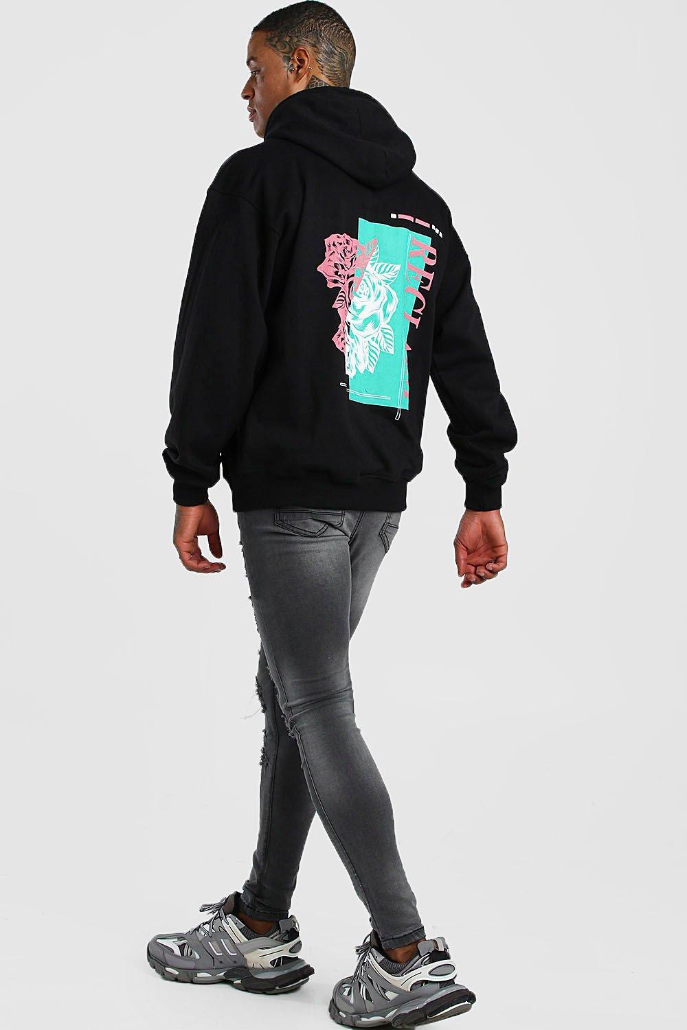 Sweat noir avec une rose hot sale