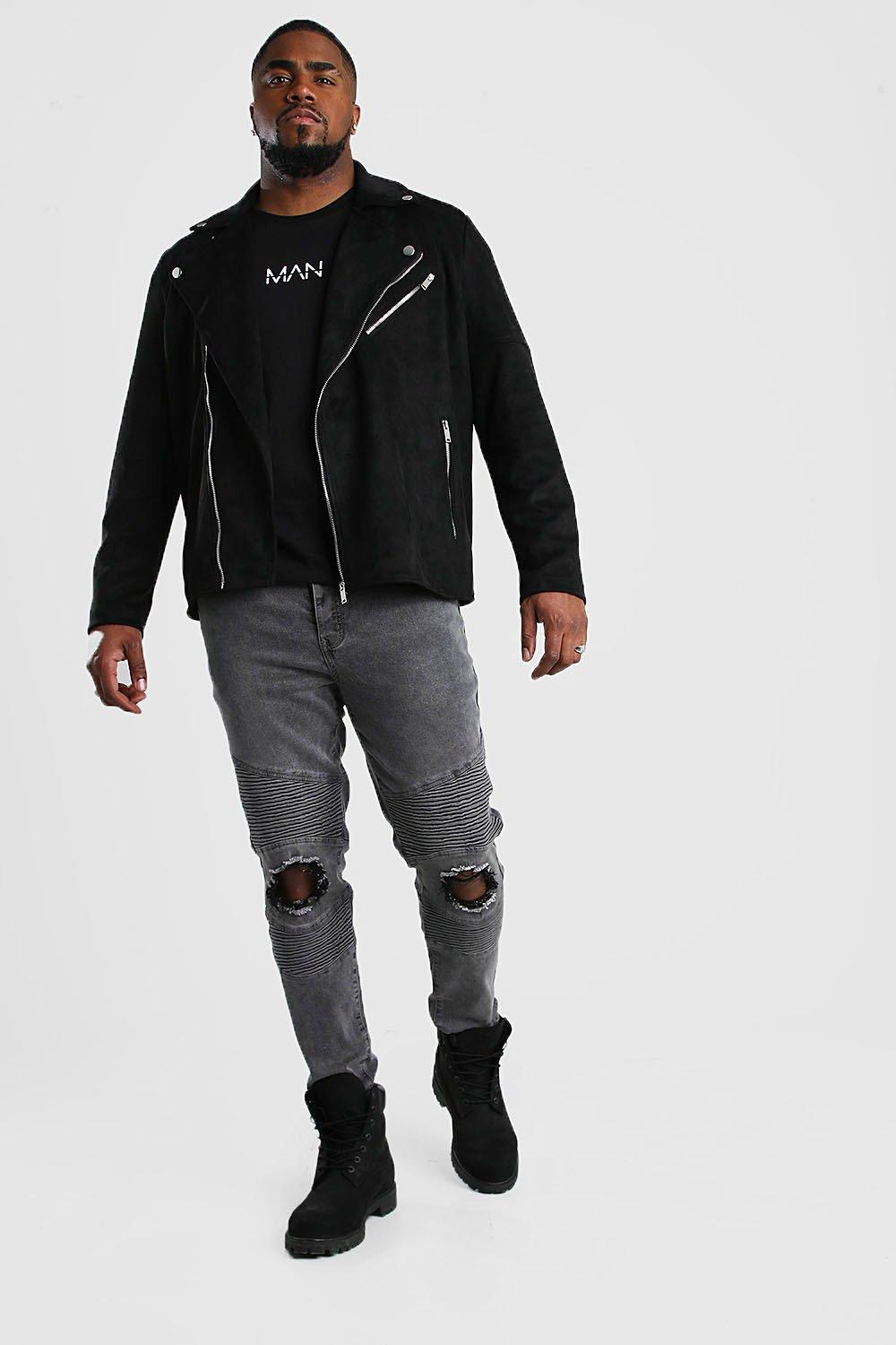 Black suede outlet biker jacket mens