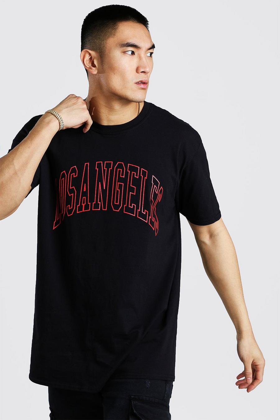 Black Oversized Los Angeles Graphic T-Shirt image number 1