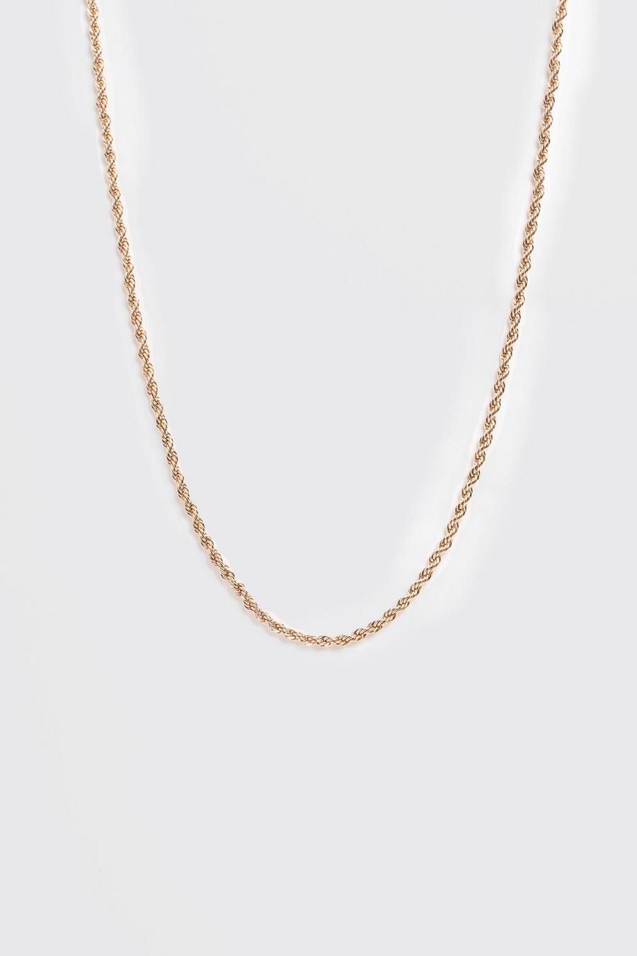 Gold Gedraaide Touw Ketting image number 1