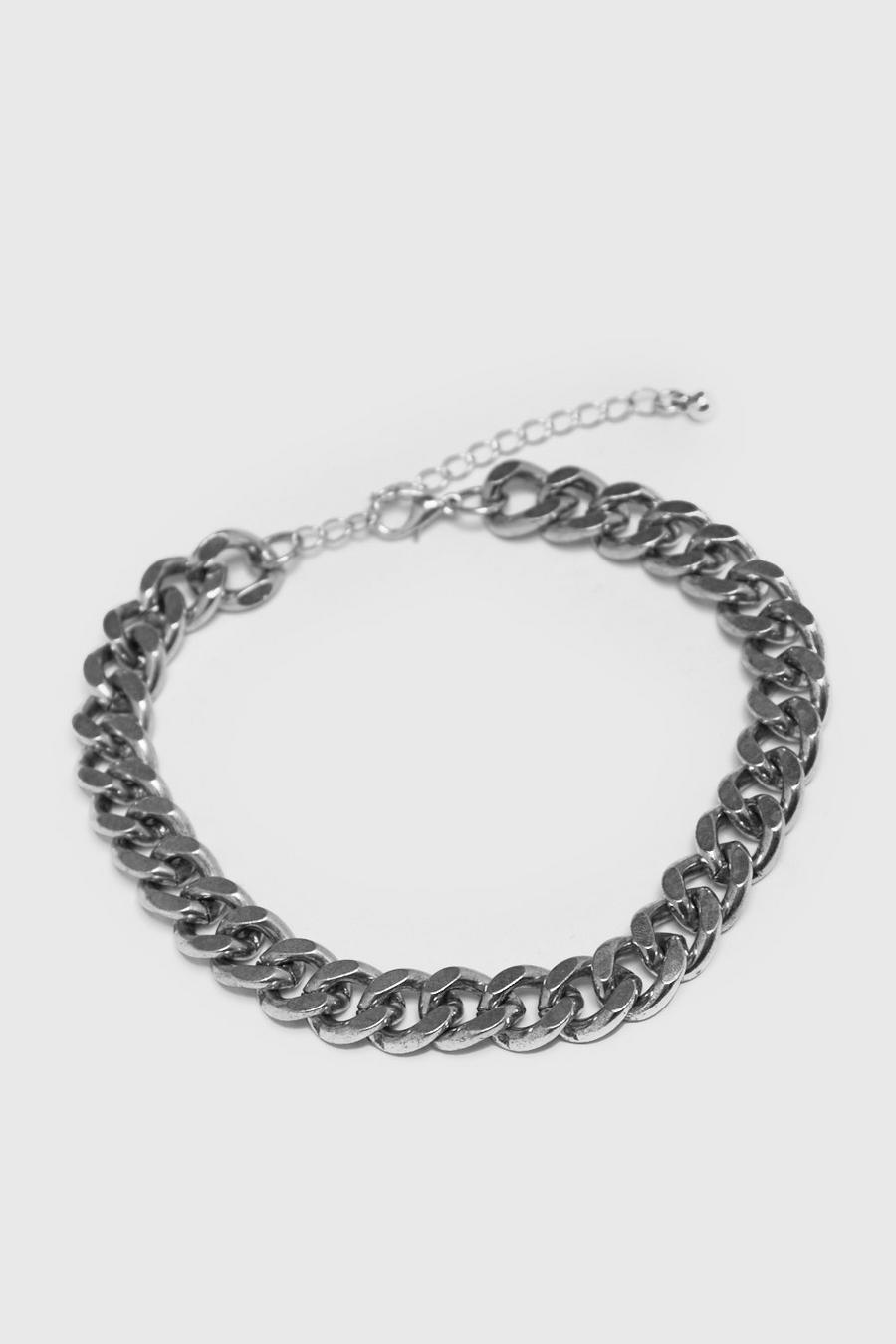 Silver Medium Cuban Chain Link Bracelet image number 1