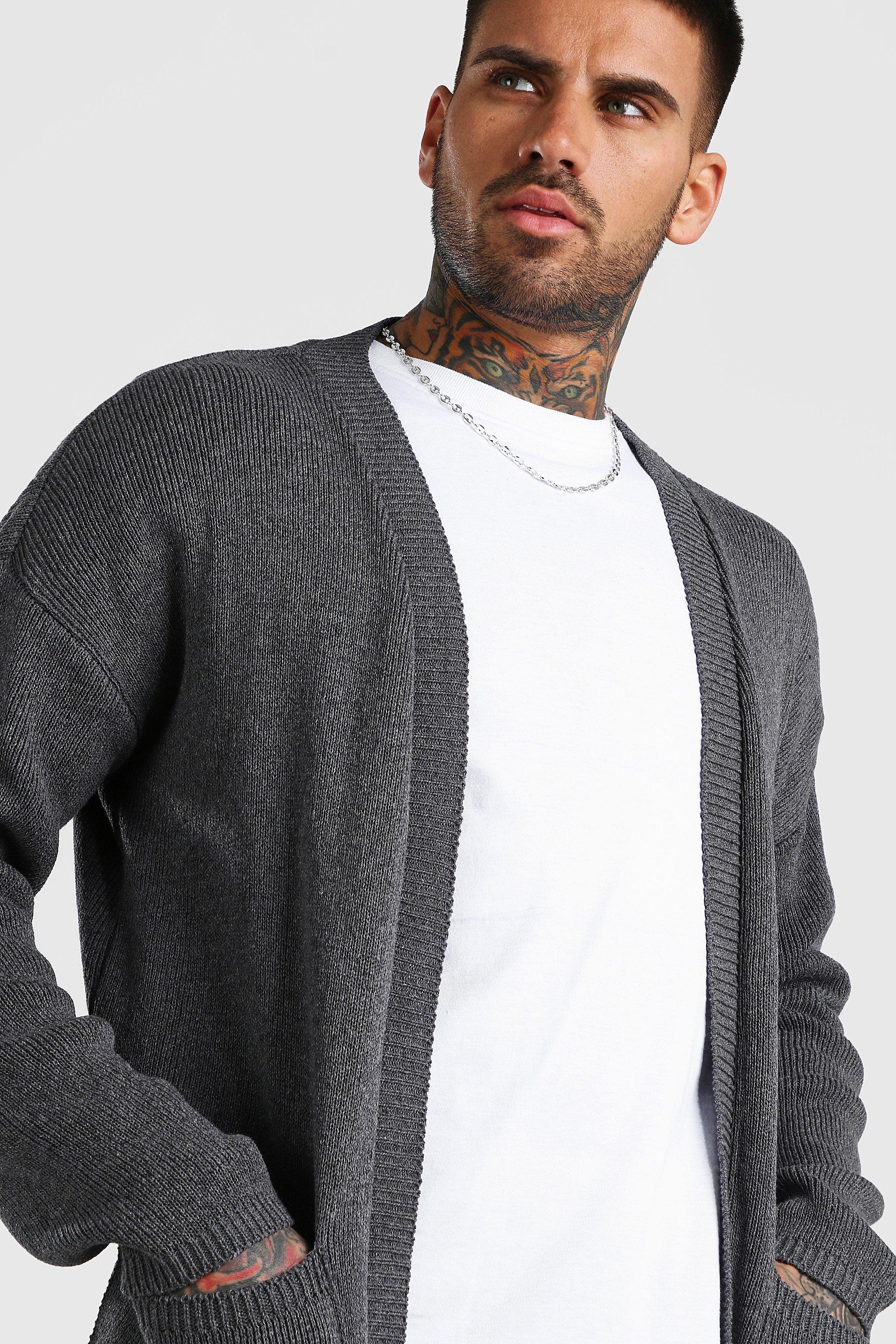 Mens longline 2025 cardigans uk