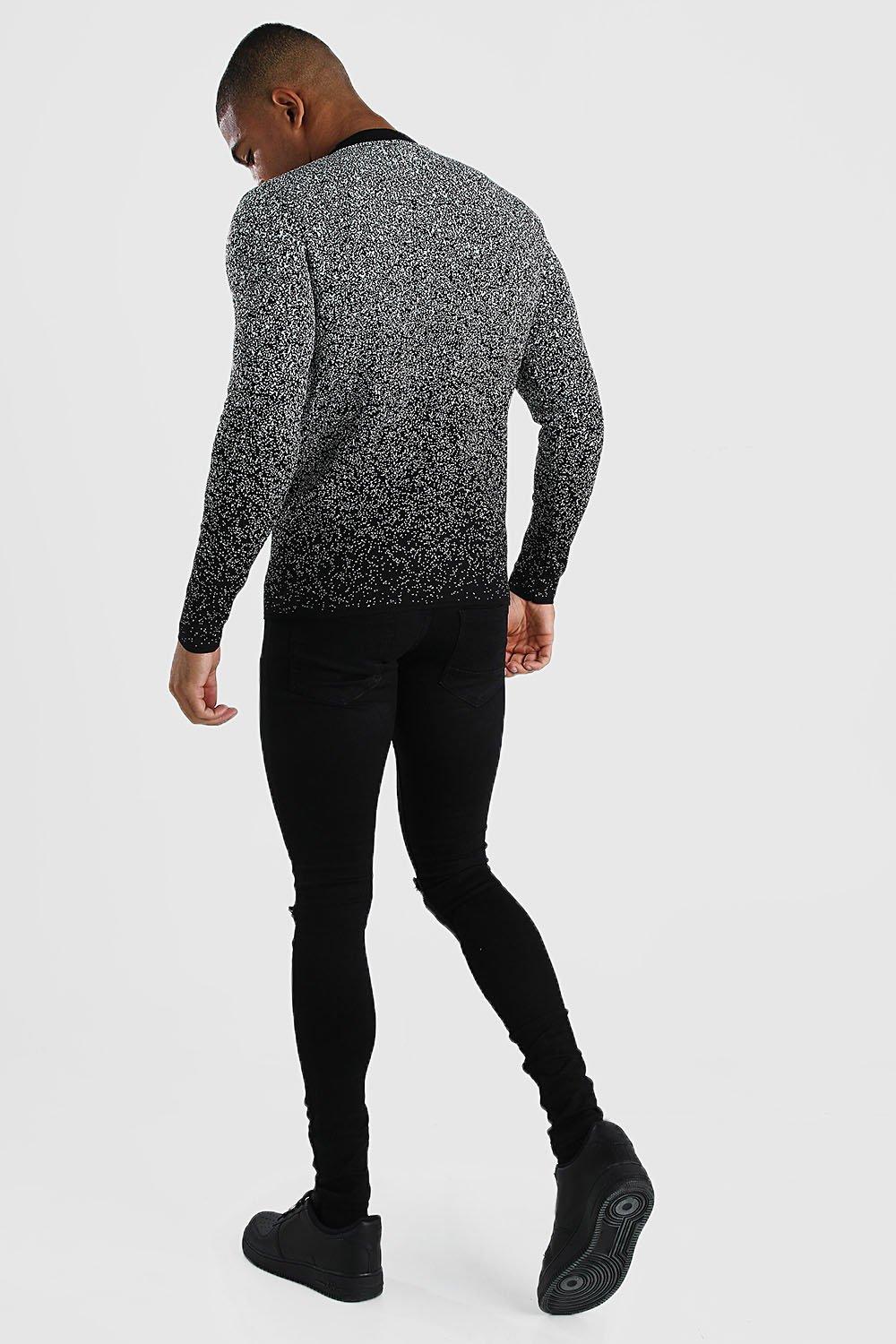 Ombre Speckle Crew Neck Knitted Jumper