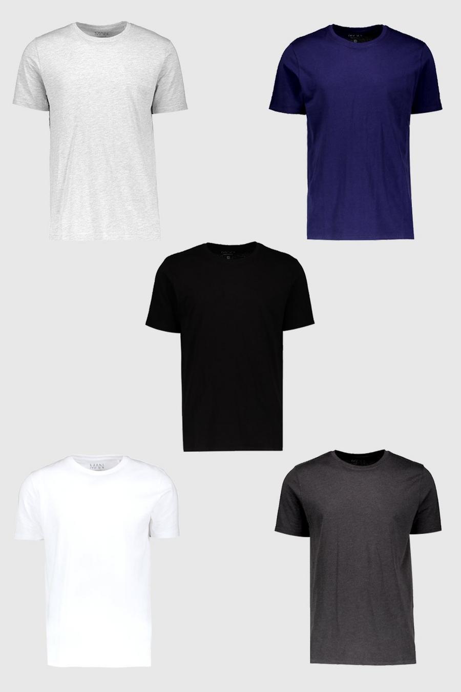 Multi Basic T-shirts med rund hals (5-pack) image number 1