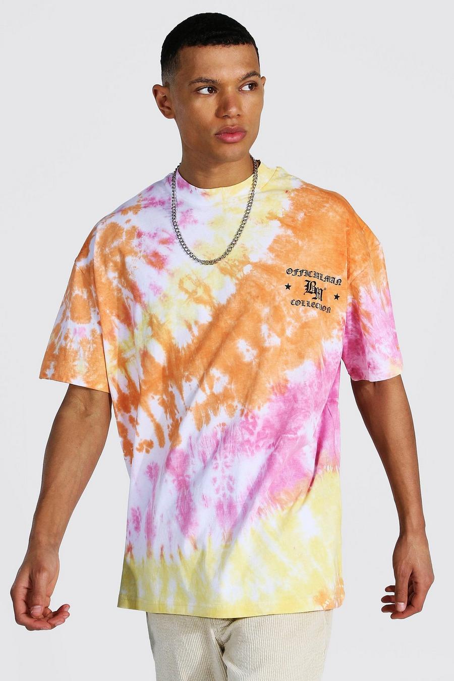 Multi Tall Oversized Crew Neck Tie Dye T-shirt image number 1