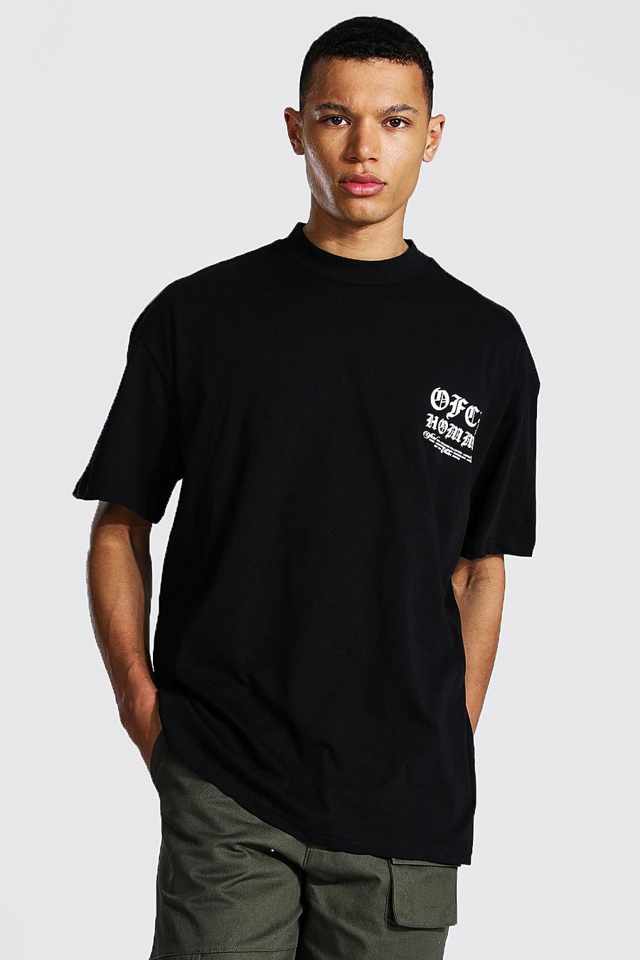 Black Tall Oversized T-Shirt Met Brede Nek image number 1