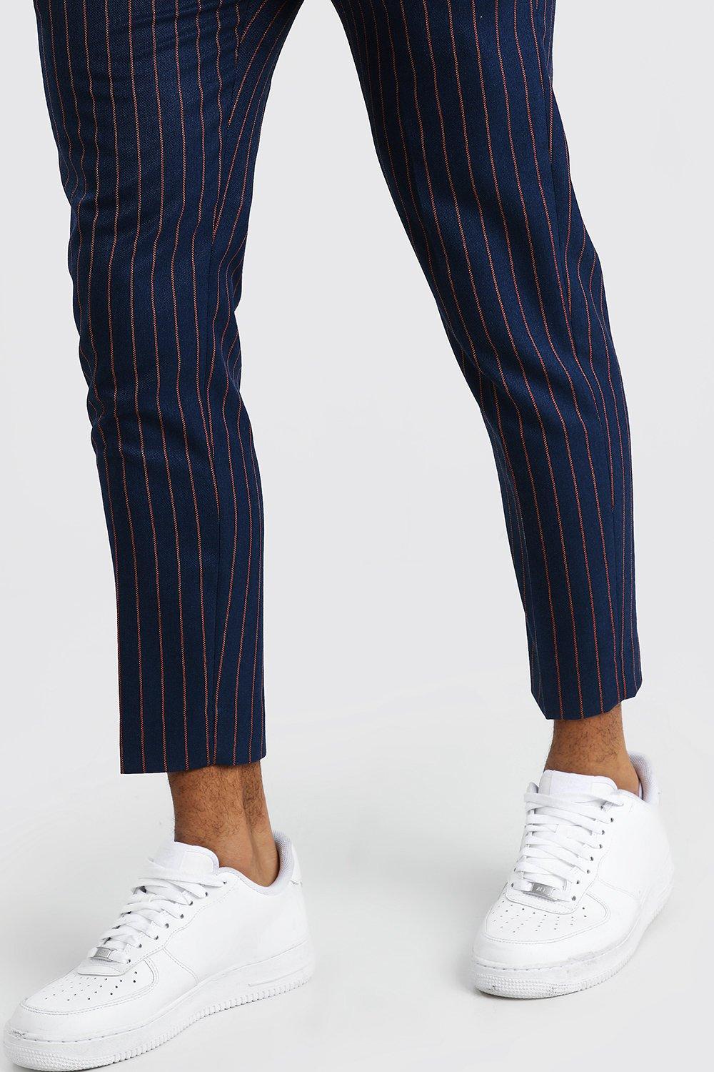 Smart navy shop cropped trousers