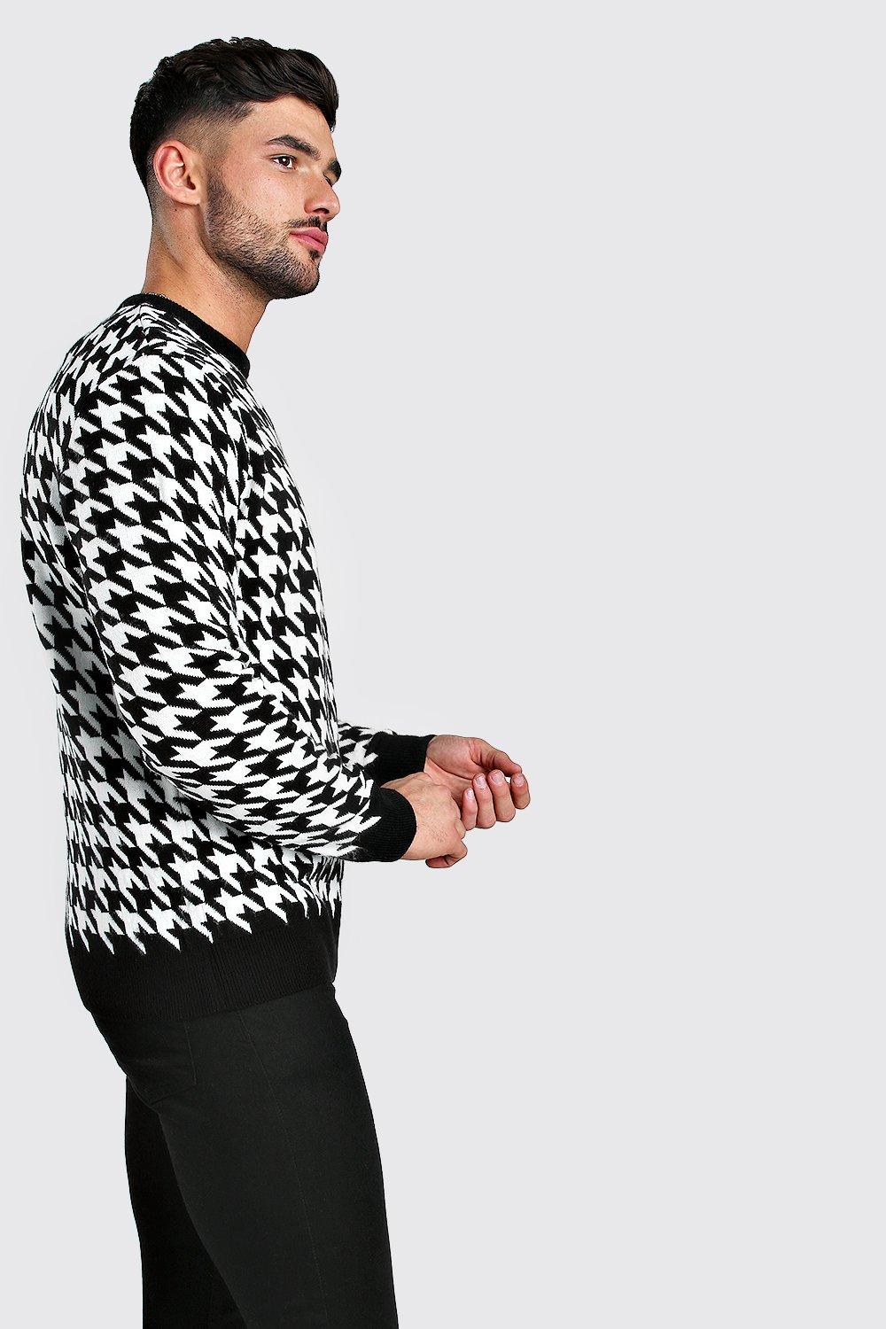 Mens discount houndstooth sweater