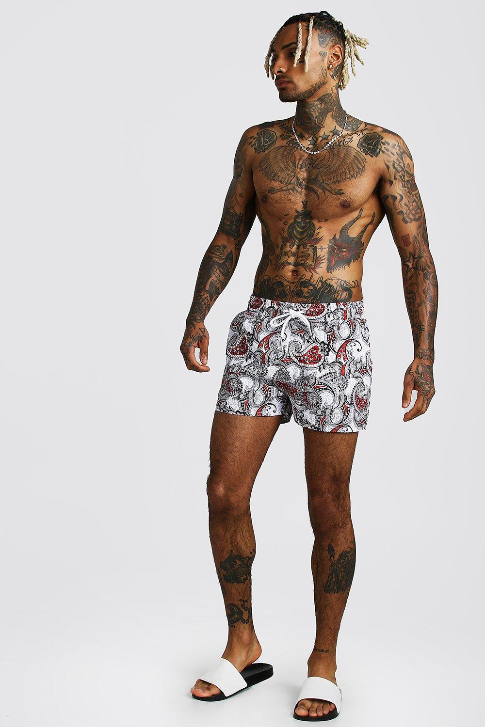 Mens paisley hot sale swim shorts