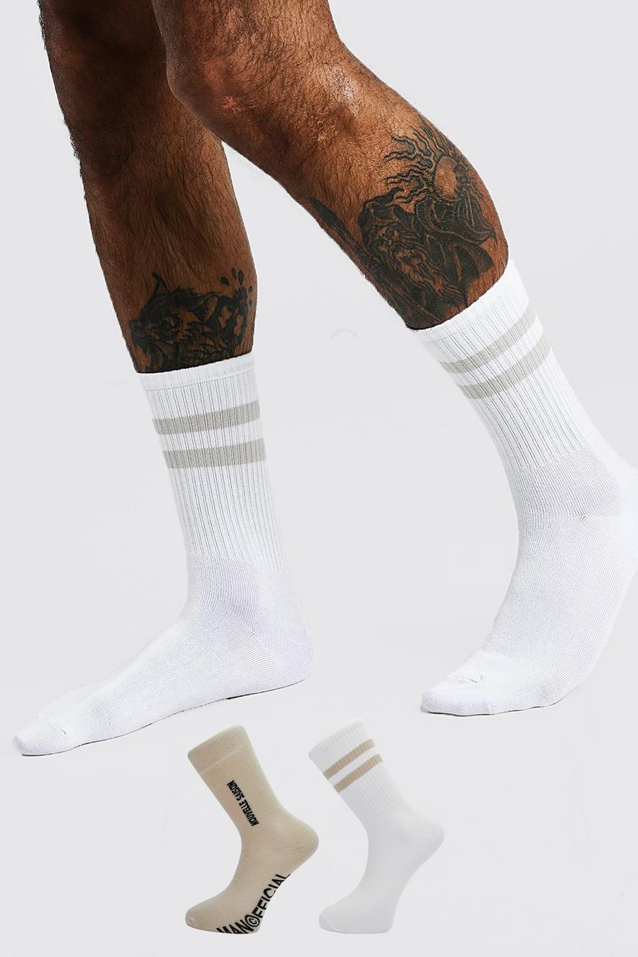 Pack de 2 pares de calcetines ‘Edition’ MAN Official, Blanco roto white image number 1