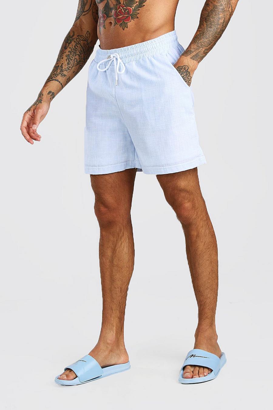 Pantalones cortos texturizados, Azul image number 1