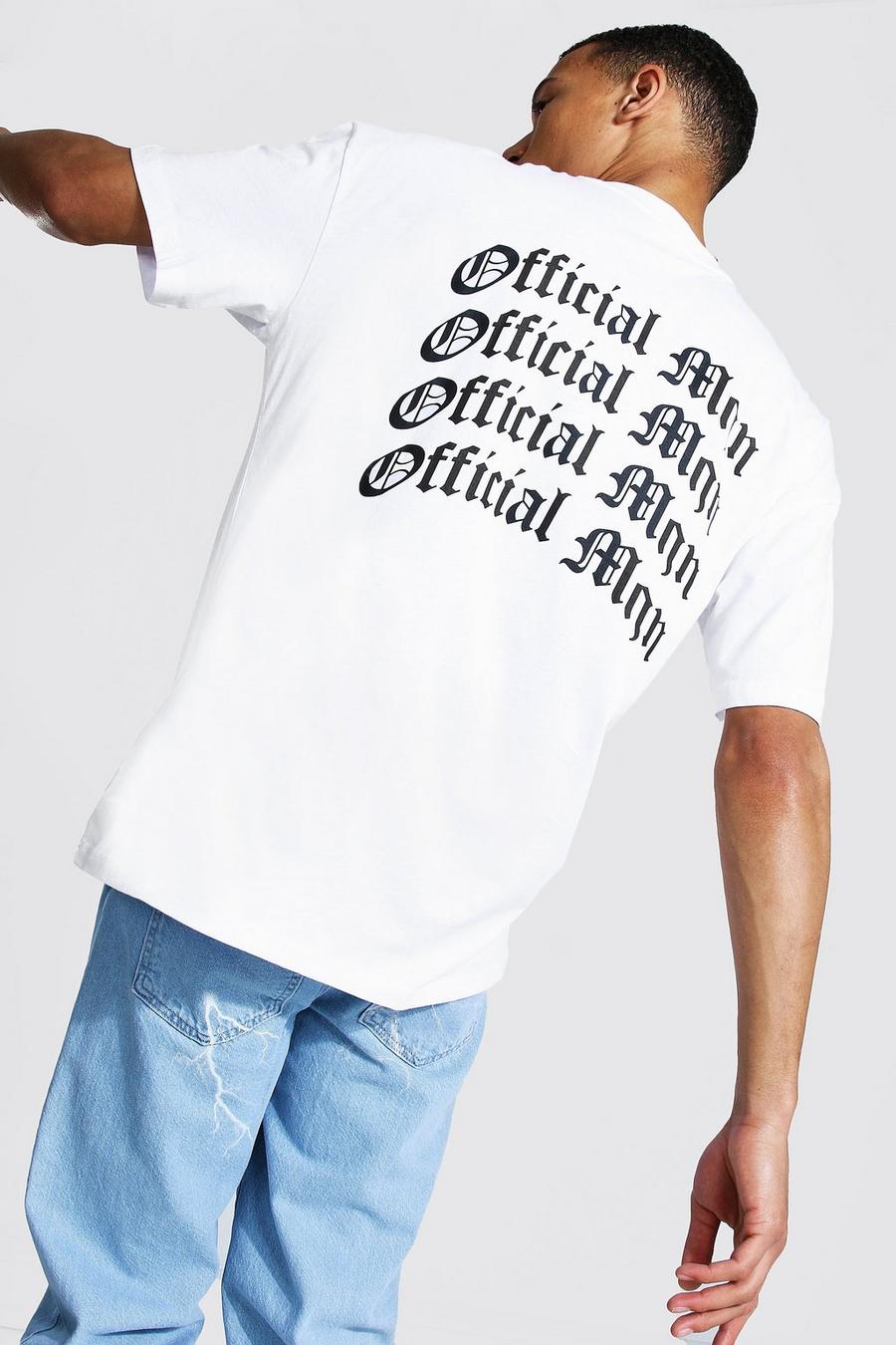 White Tall Man Oversized Back Graphic T-Shirt image number 1