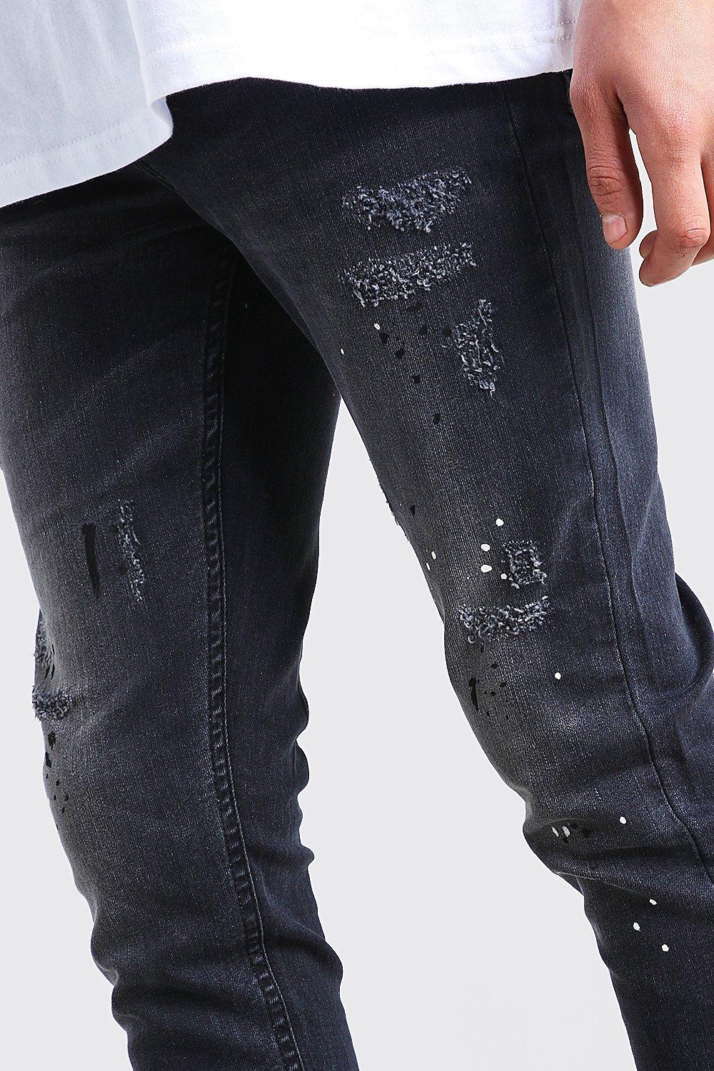 black paint jeans