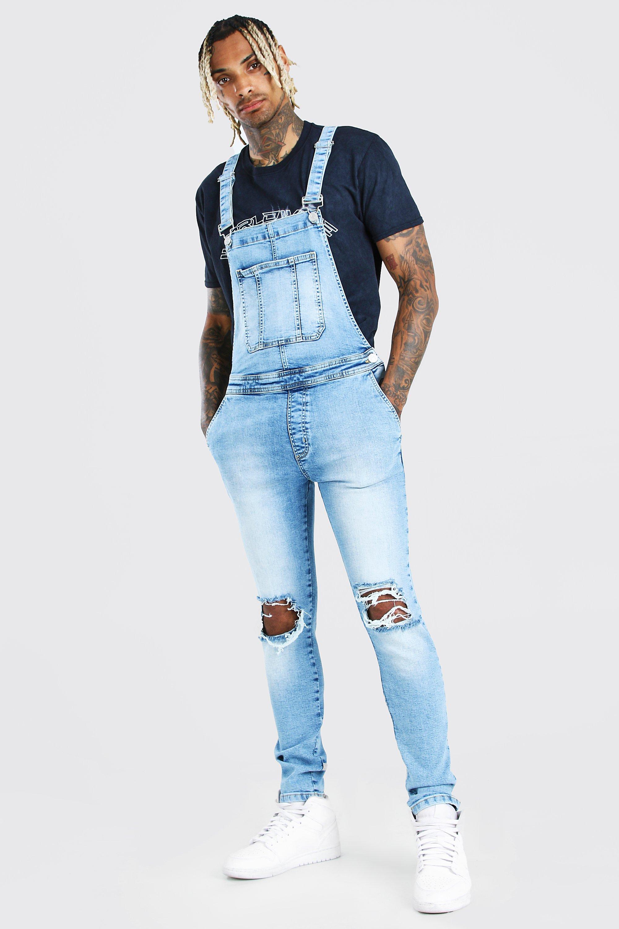 light blue denim dungarees