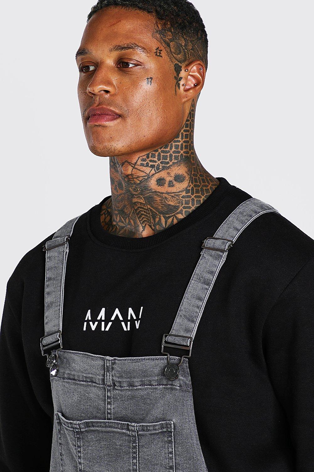 Skinny hot sale overalls men