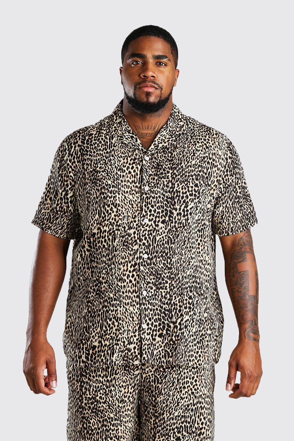 Plus size cheetah print hot sale shirt