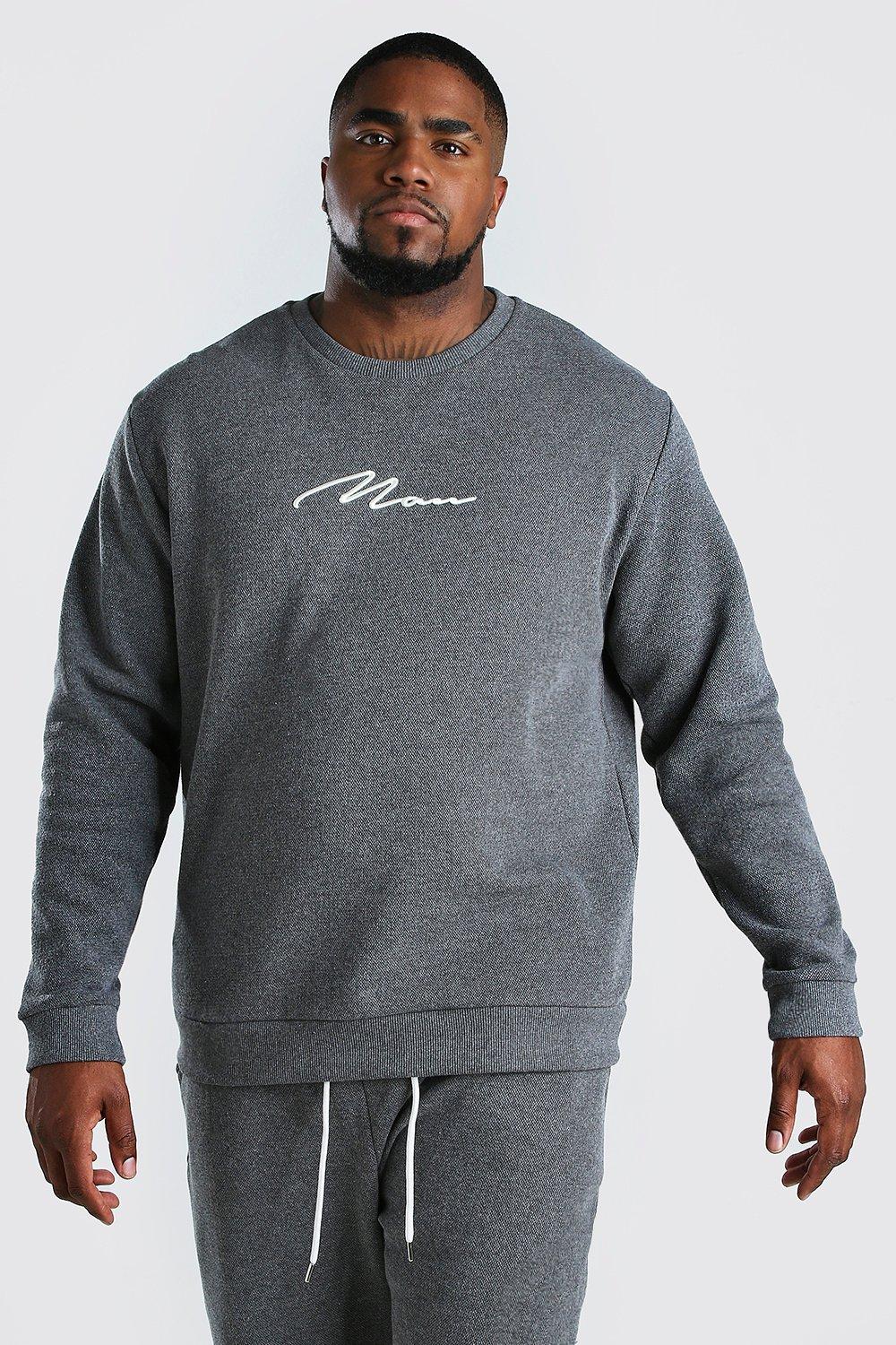 Plus Size 3D MAN Script Pique Tracksuit Boohoo UK