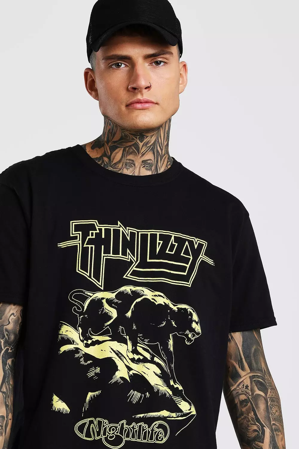 Oversized Thin Lizzy Print T Shirt Boohoo