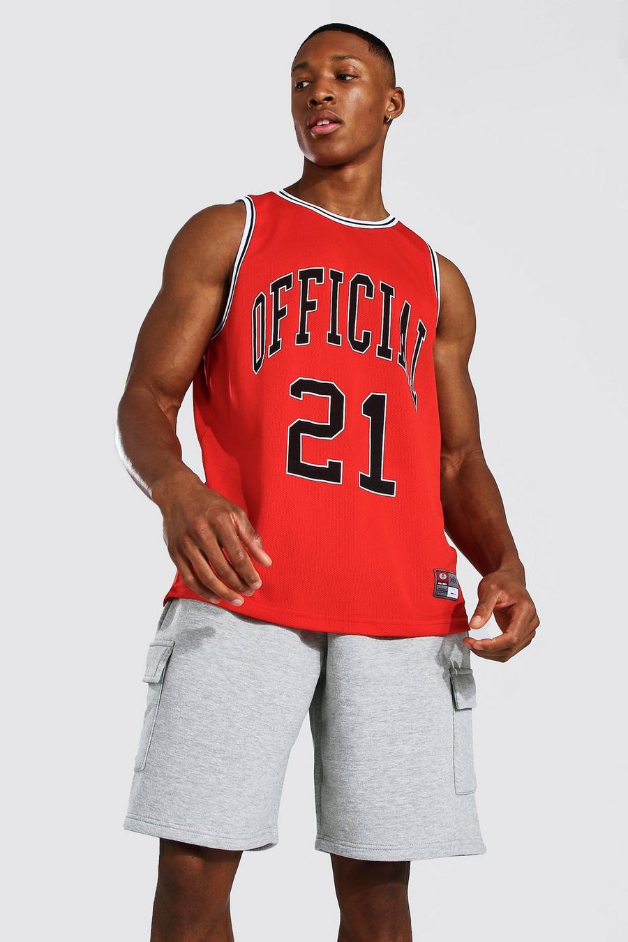 Red Man Official Mesh Basketball Tank Top image number 1