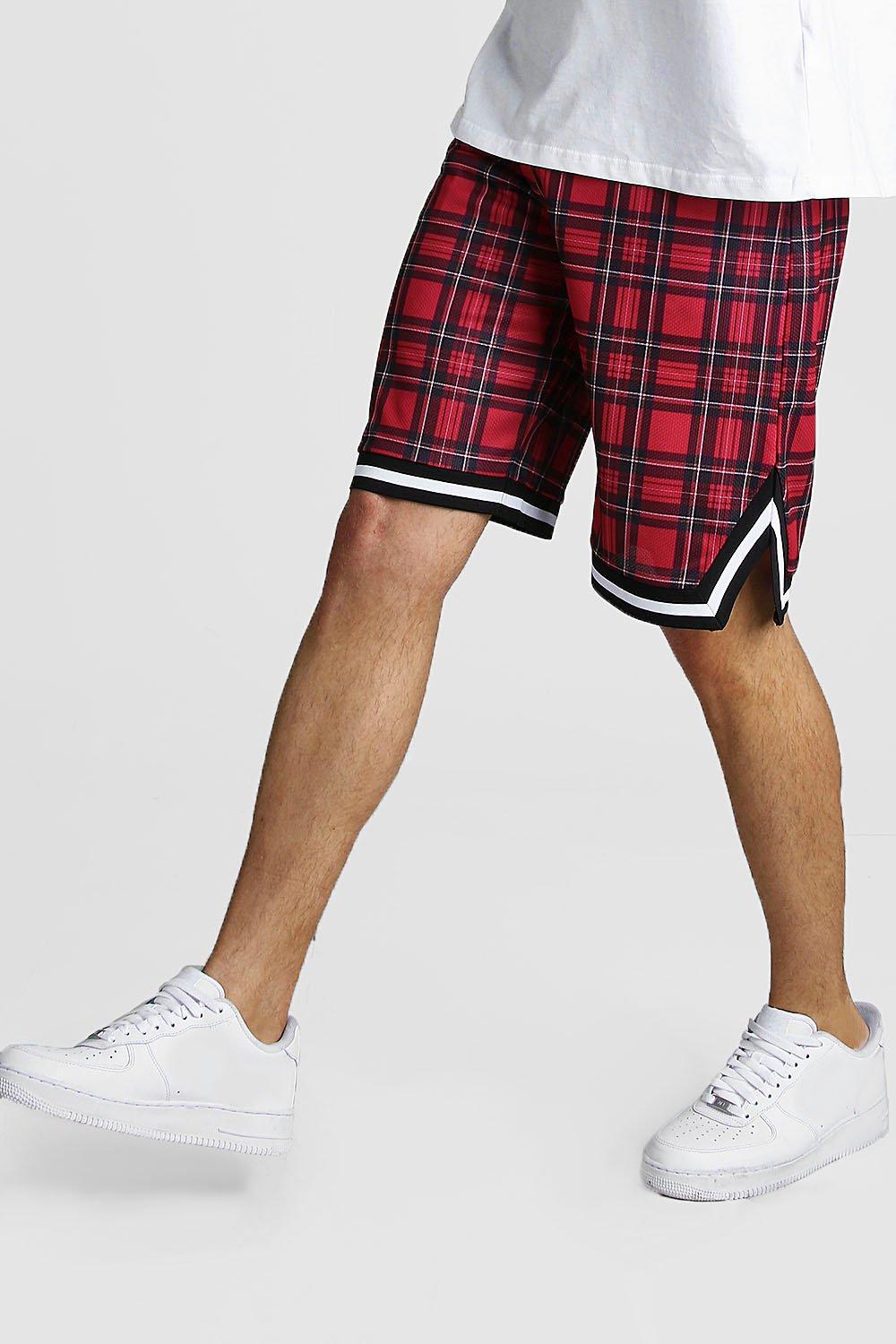 Oversized T-Shirt With Check Basketball Shorts