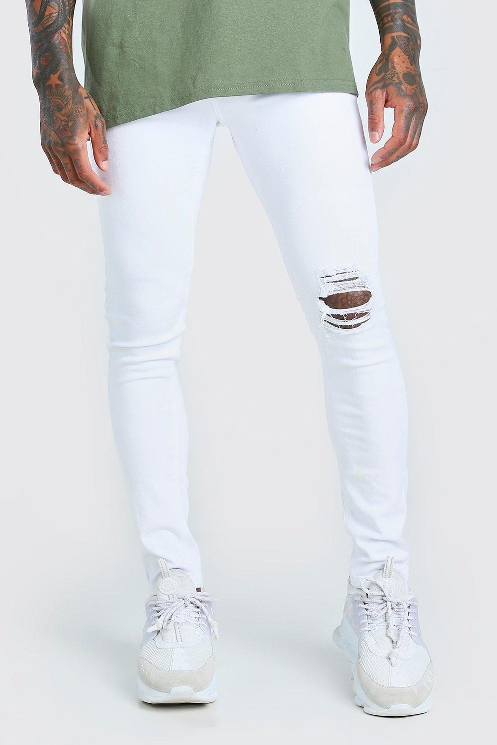 busted knee white jeans