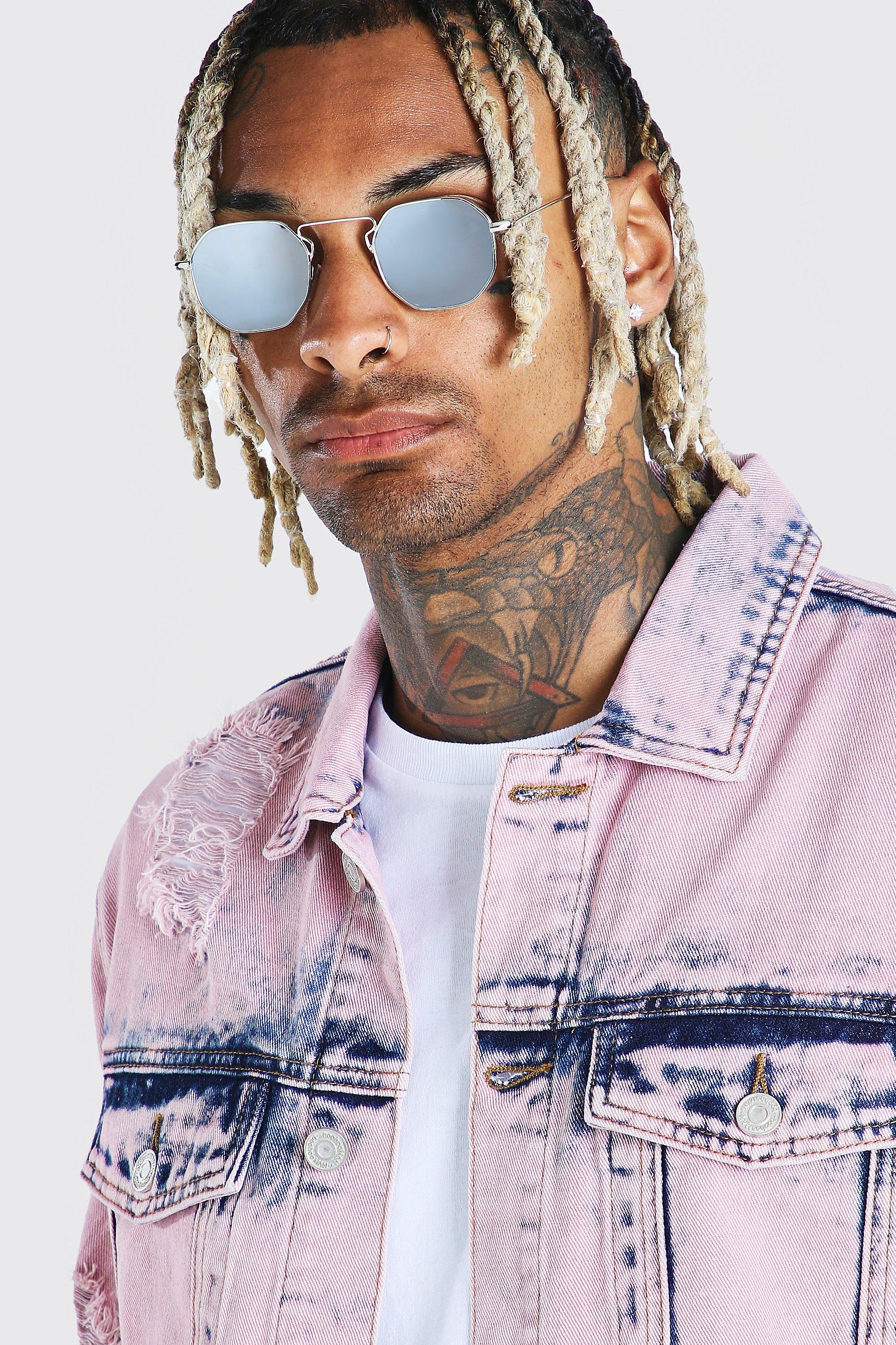 Acid Wash Distressed Denim Jacket boohoo CA