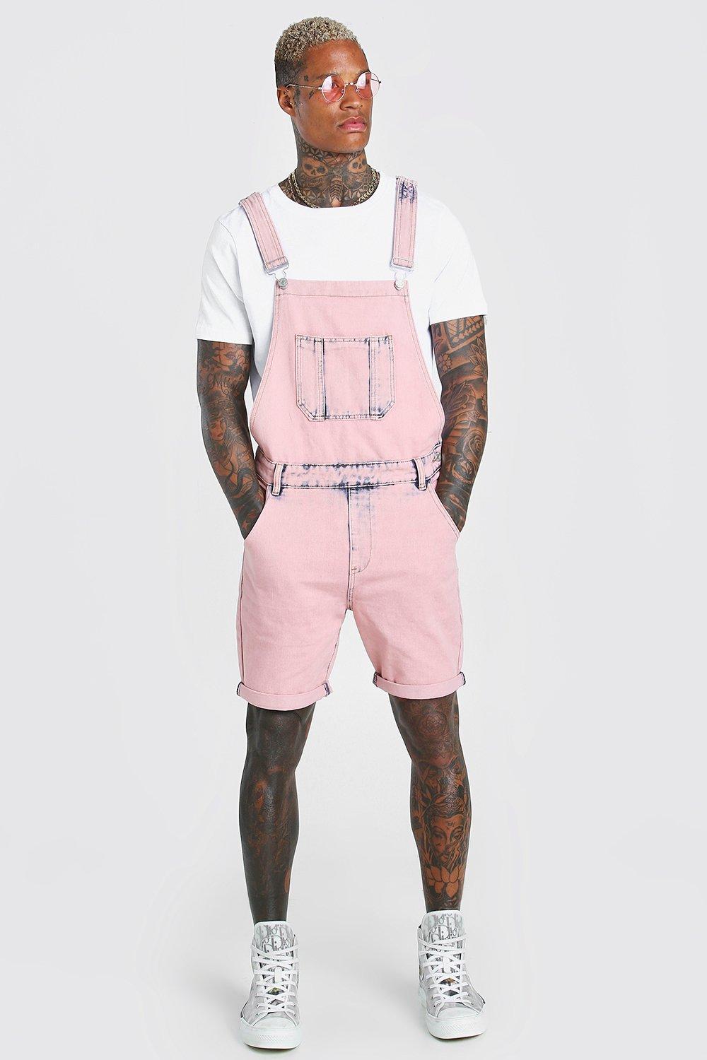 mens pink dungarees