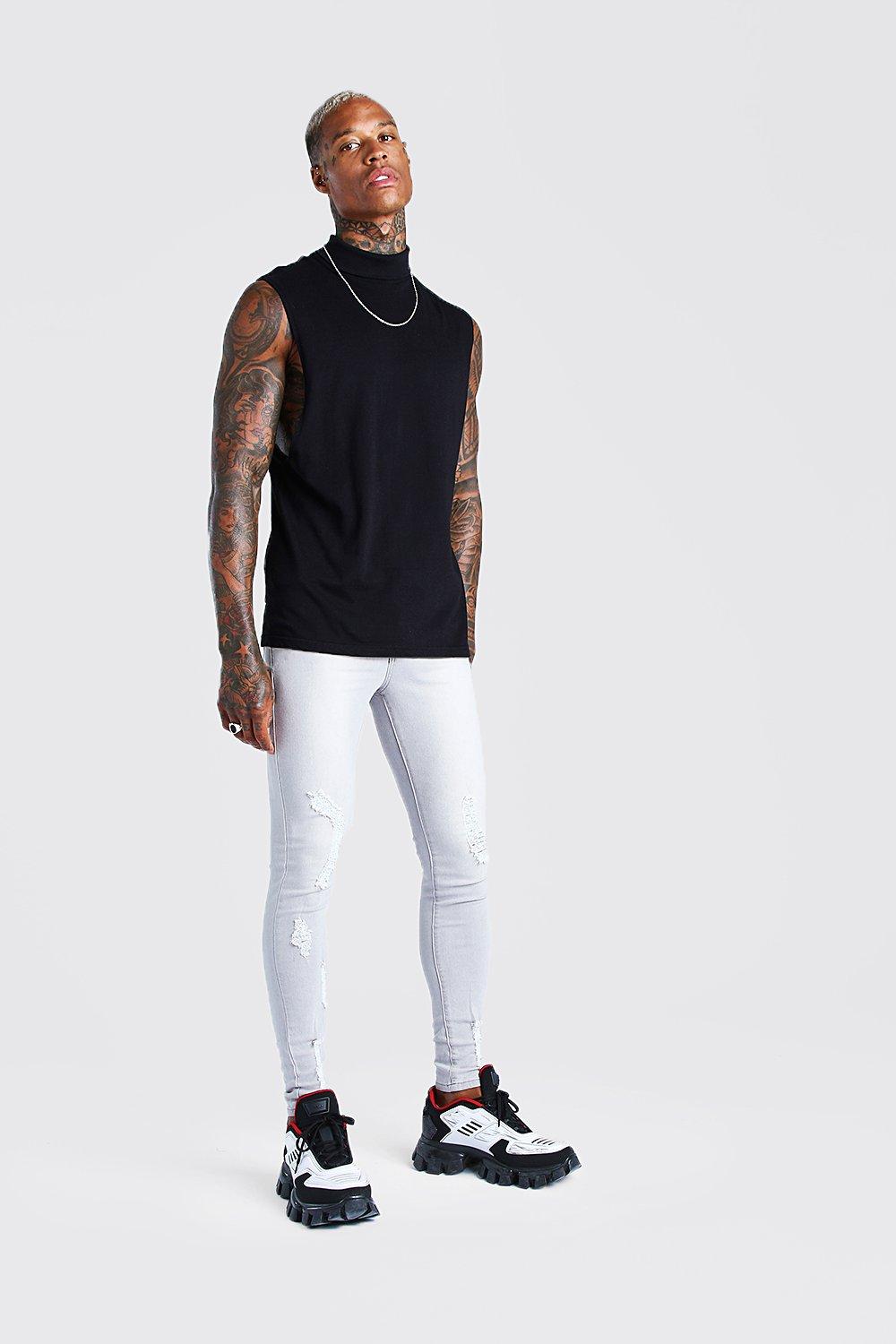 Turtleneck Drop Armhole Tank