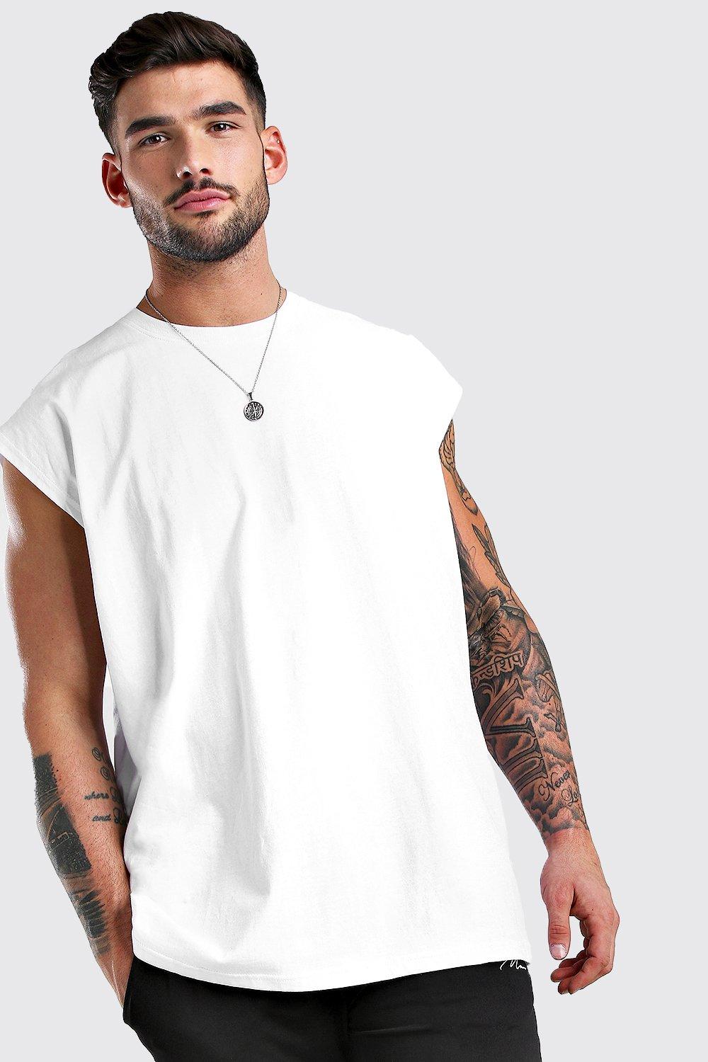 longline sleeveless shirt mens