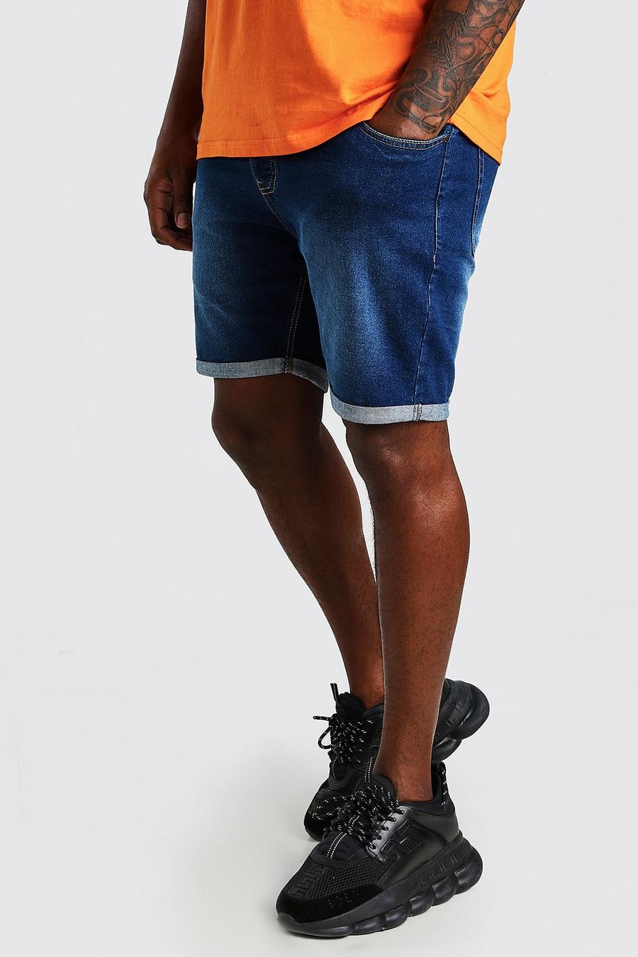 Mid blue Plus Size Skinny Fit Denim Shorts image number 1