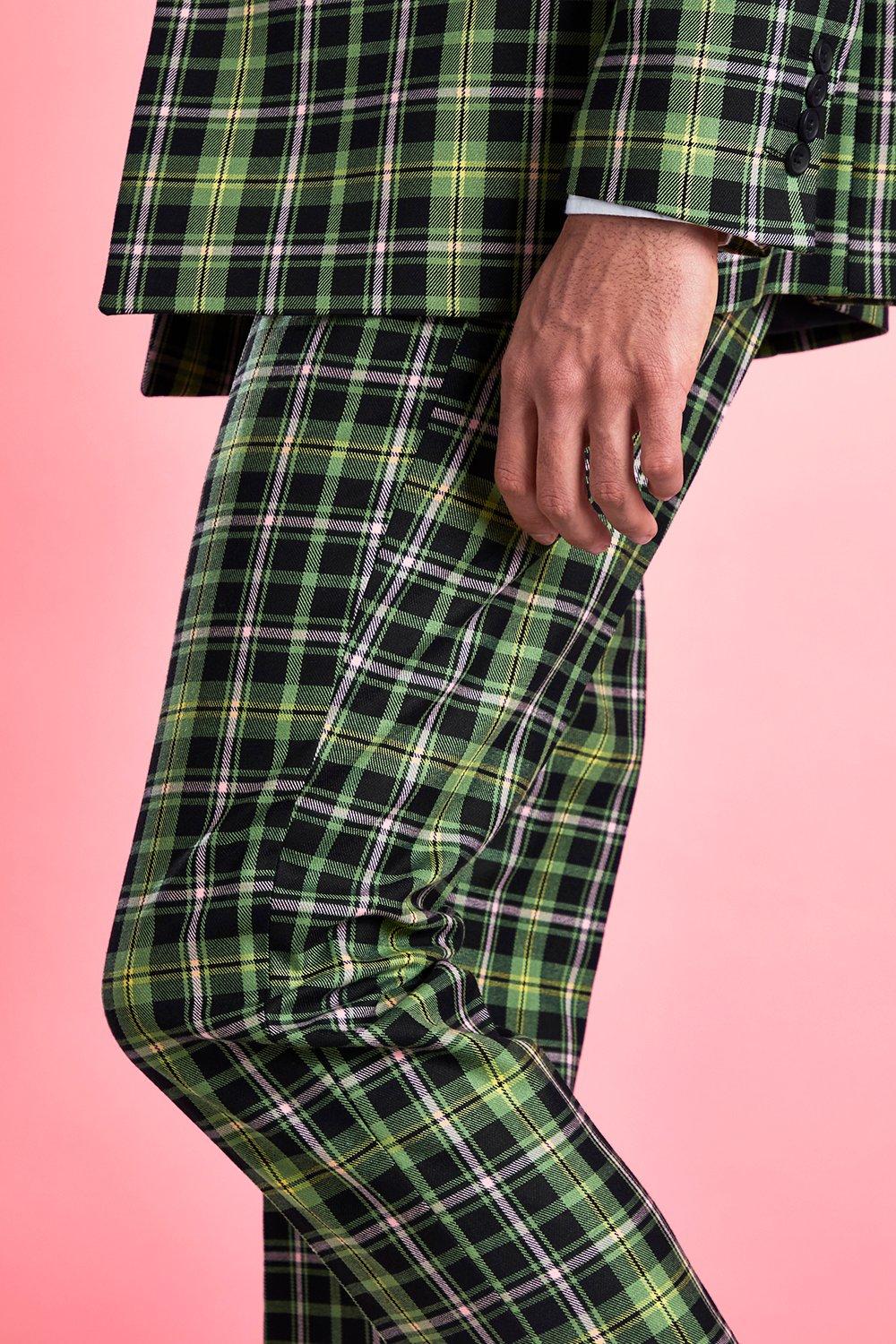 Skinny Bright Tartan Check Trouser boohoo