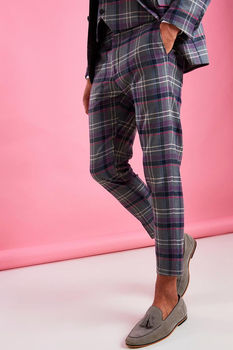 Skinny Purple Check Trouser image number 1
