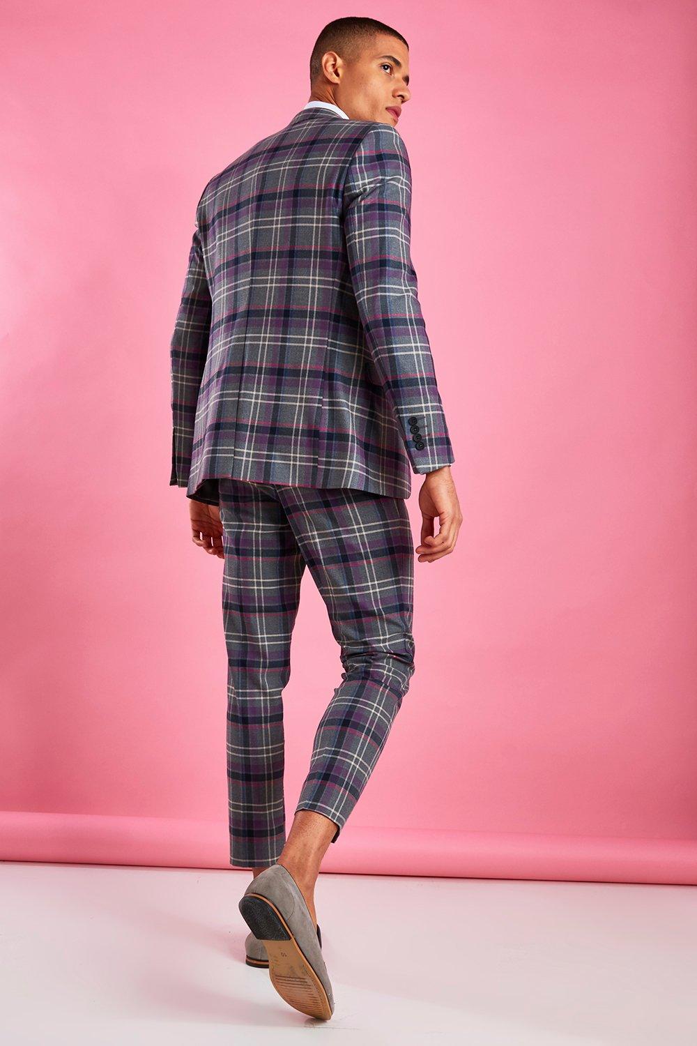 Purple check pants deals