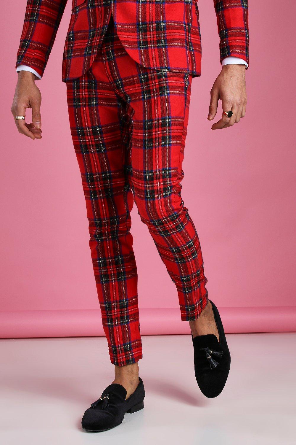 super skinny plaid pants