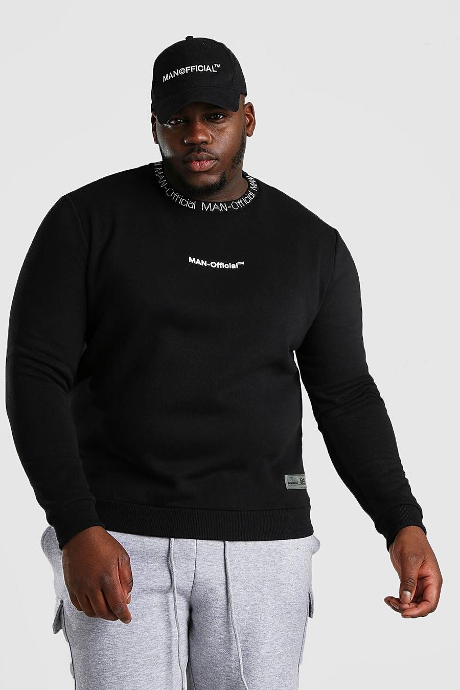 Black Plus Size MAN Official Sweater image number 1