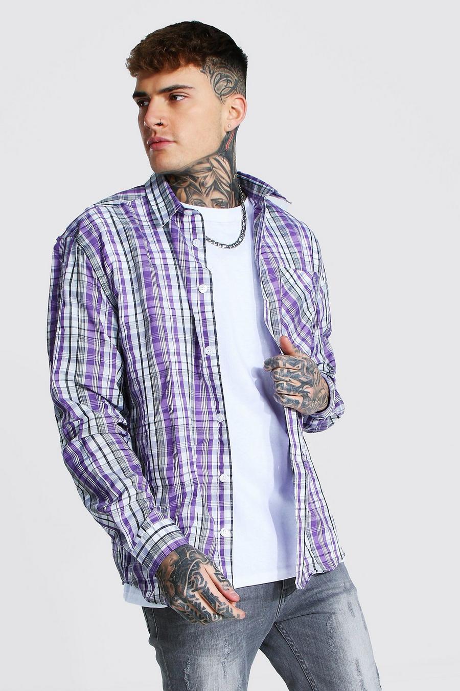 Chemise oversize à carreaux, Purple image number 1
