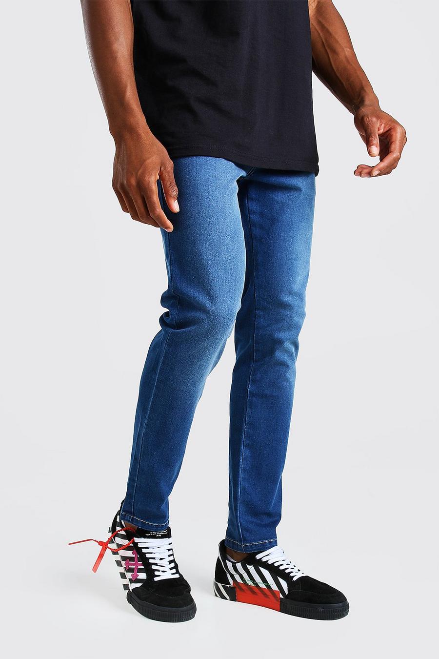 כחול ביניים סקיני ג'ינס image number 1