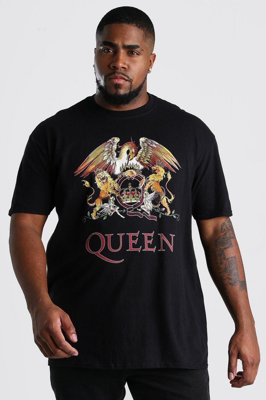 שחור טישרט עם הדפס Queen לגברים גדולים וגבוהים image number 1