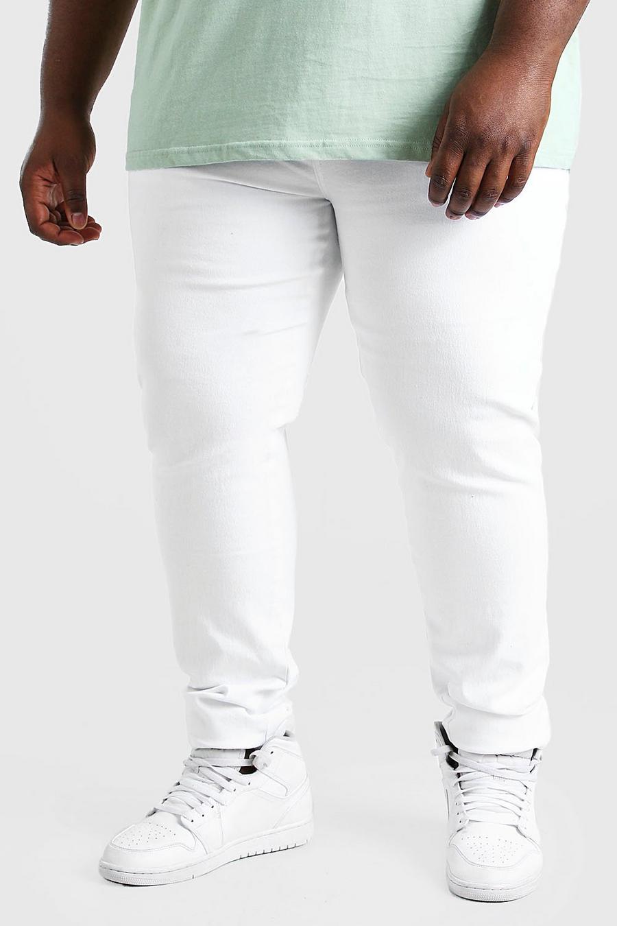 לבן סקיני ג'ינס לגברים גדולים וגבוהים image number 1