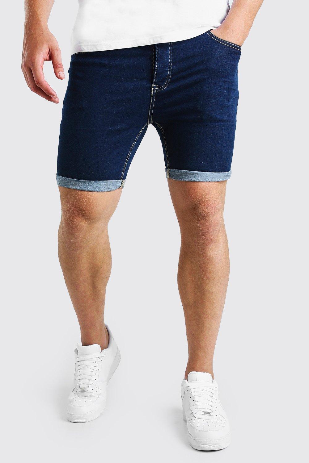 plus size stretch denim shorts