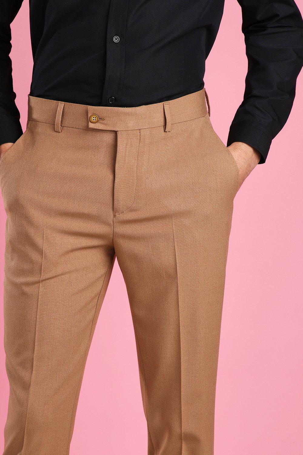camel suit trousers