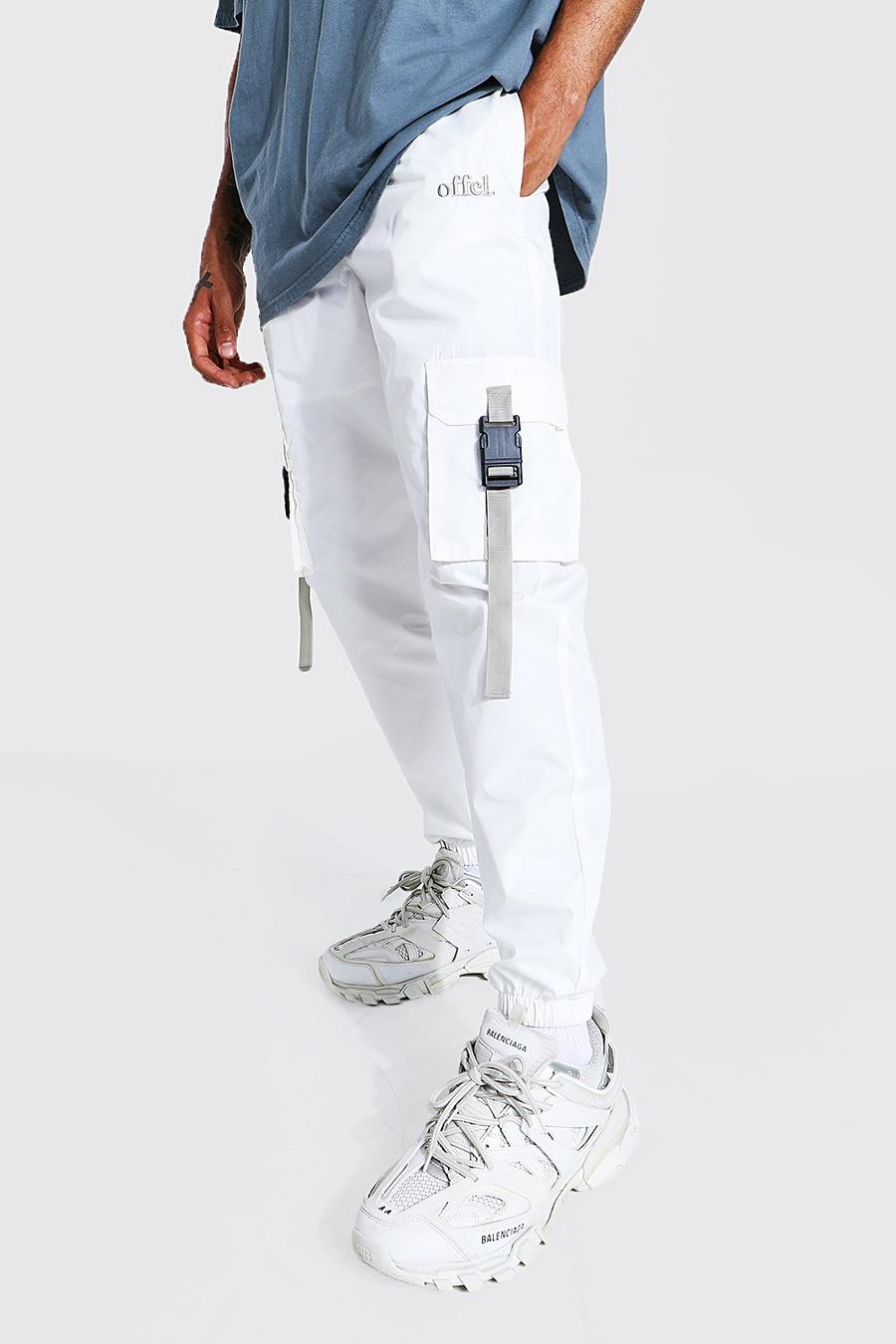 White Offcl Cargo Pants With Straps image number 1