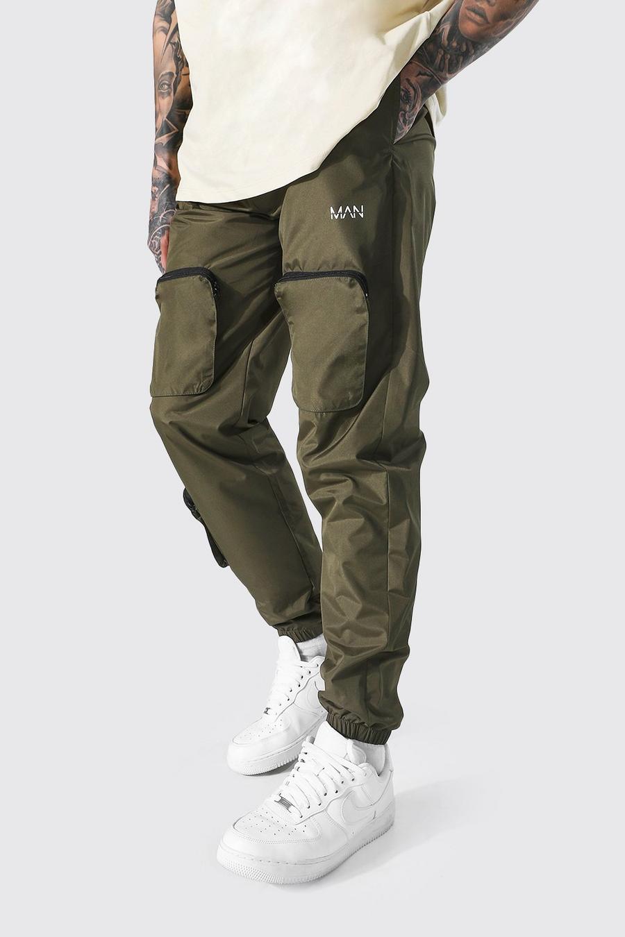 Pantalones militares con detalle de bolsillo, Caqui image number 1